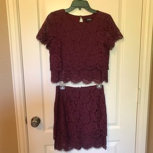 Maroon two-piece Dress